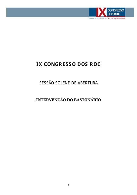 IX CONGRESSO DOS ROC - oroc