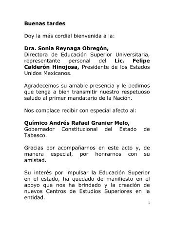 Dra. Sonia Reynaga Obregón, Directora de Educación Superior ...