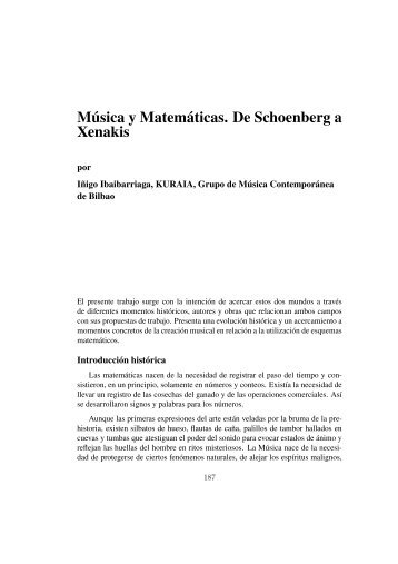 Música y Matemáticas. De Schoenberg a Xenakis - Sector Matemática