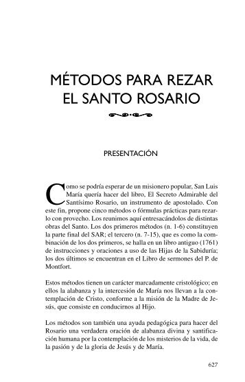 métodos para rezar el santo rosario - Misioneros Montfortianos