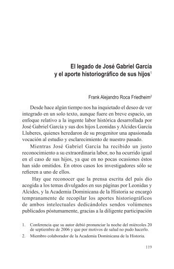 El legado de José Gabriel García y el - Clío - Organo de la ...
