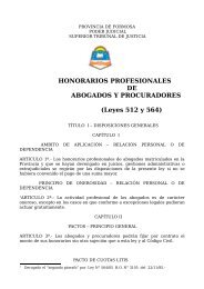 Ley de Honorarios Profesionales. - Poder Judicial Formosa