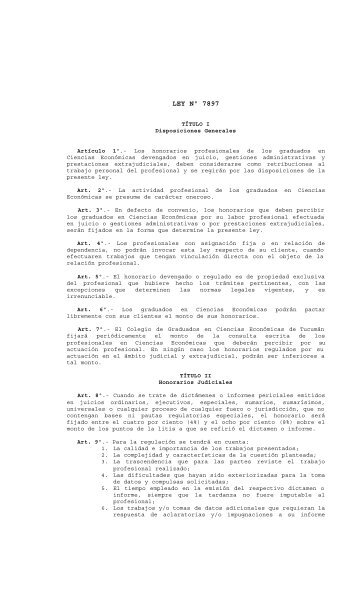 Ley N° 7897 - Sitio Oficial de la Provincia de Tucumán