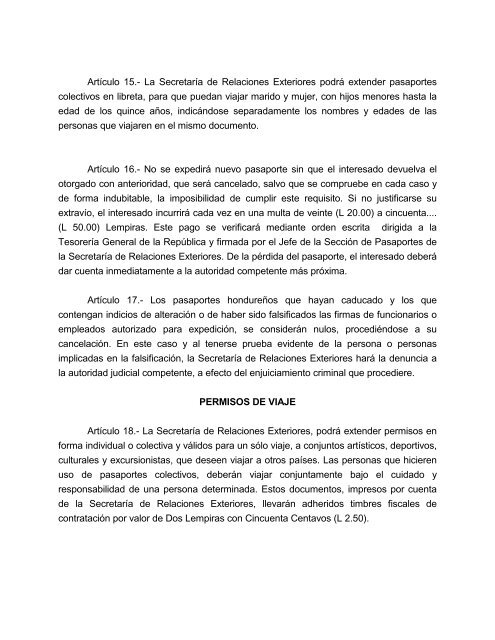 LEY DE PASAPORTES - Secretaría de Relaciones Exteriores de ...