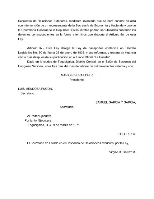 LEY DE PASAPORTES - Secretaría de Relaciones Exteriores de ...