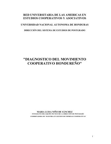 "DIAGNOSTICO DEL MOVIMIENTO COOPERATIVO HONDUREÑO"