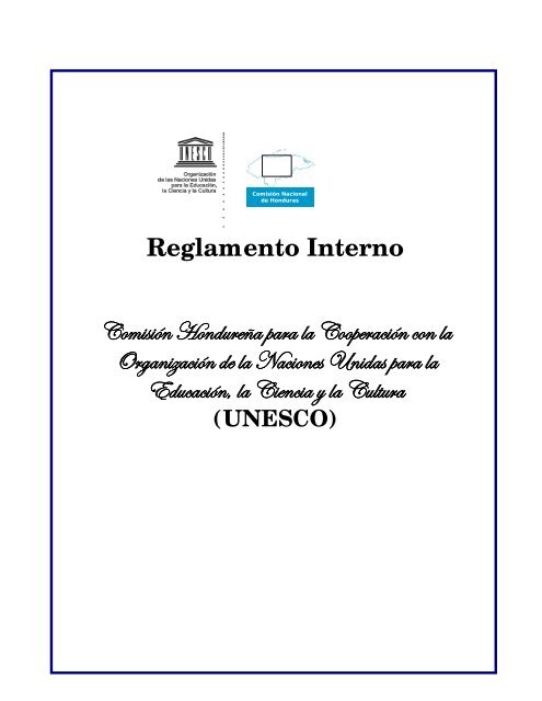 Reglamento Interno de Unesco - Secretaría de Educación