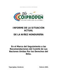 Informe de la situación actual en la niñez hondureña - CRIN