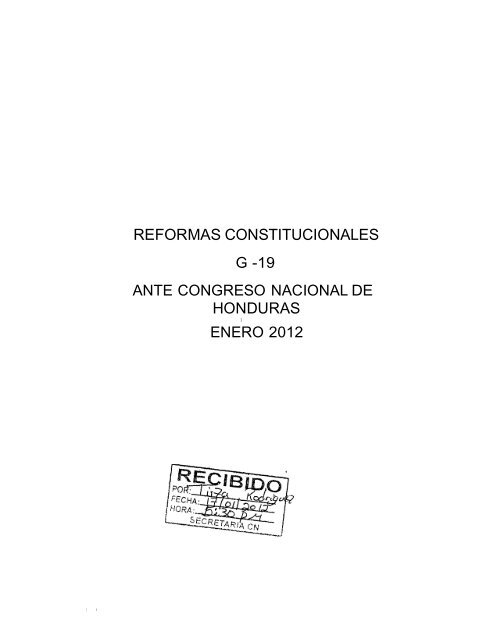 REFORMAS CONSTITUCIONALES HONDURAS - UNAH