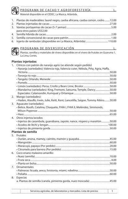 Servicios de Laboratorios y Mercadeo (PDF) - FHIA