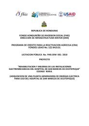 REPUBLICA DE HONDURAS FONDO HONDUREÑO DE ...
