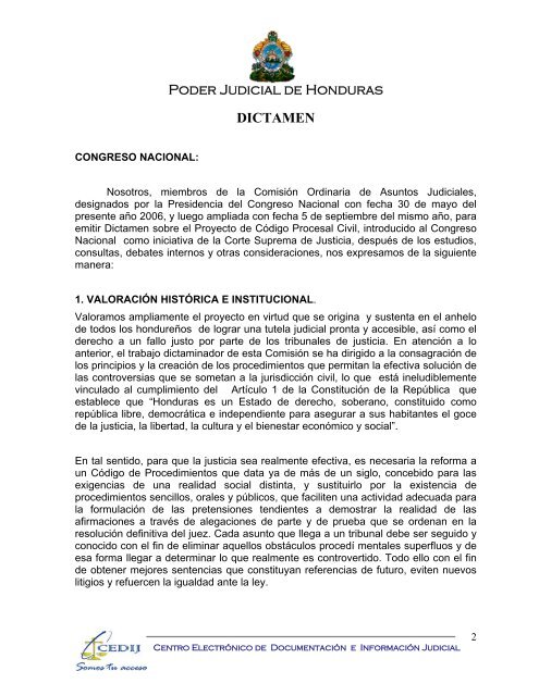 codigo procesal civil - Consejo Hondureño de la Empresa Privada