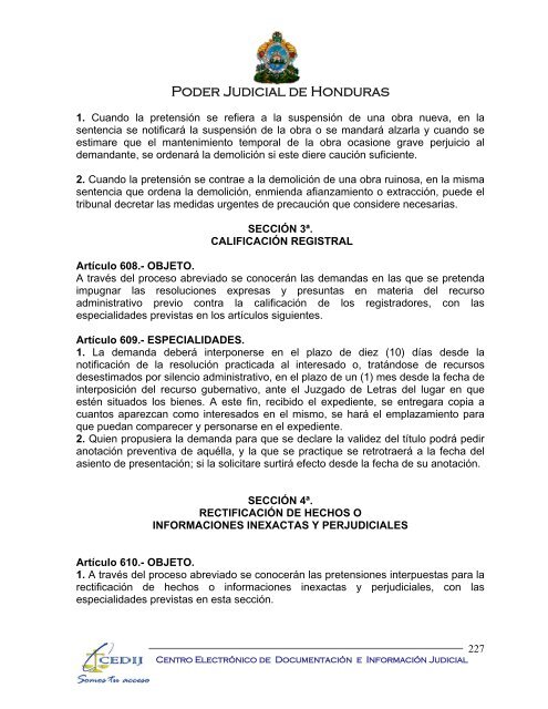 codigo procesal civil - Consejo Hondureño de la Empresa Privada