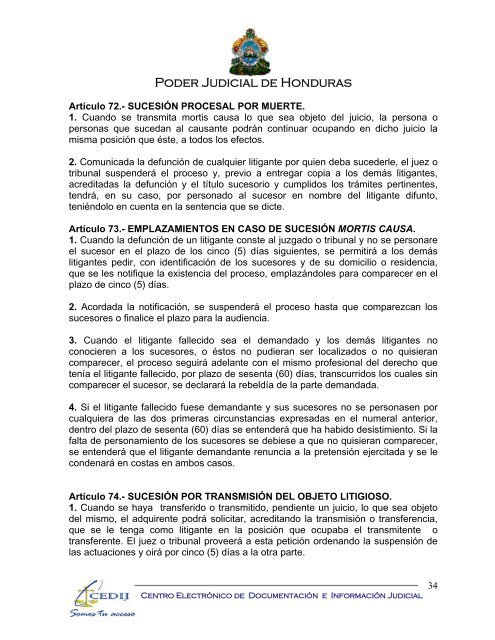 codigo procesal civil - Consejo Hondureño de la Empresa Privada