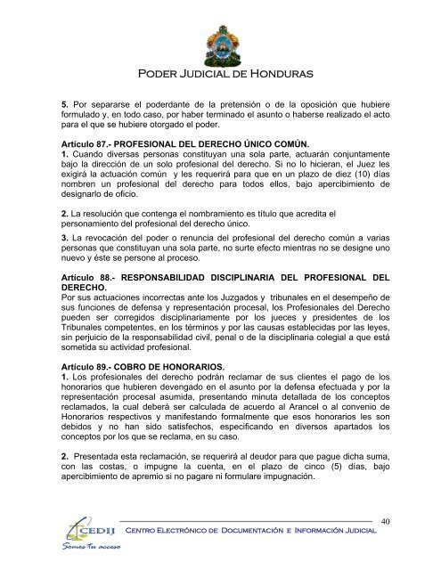 codigo procesal civil - Consejo Hondureño de la Empresa Privada