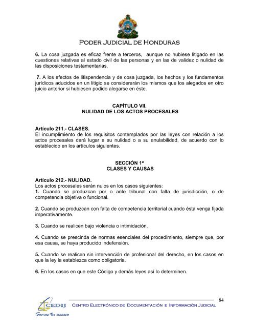 codigo procesal civil - Consejo Hondureño de la Empresa Privada