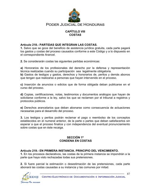 codigo procesal civil - Consejo Hondureño de la Empresa Privada