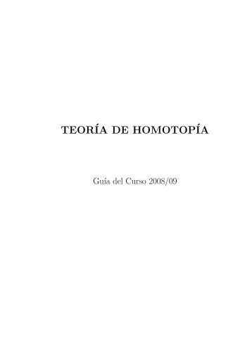 Guía de la asignatura "Homotopía". Curso 2008/09. - Página de la ...
