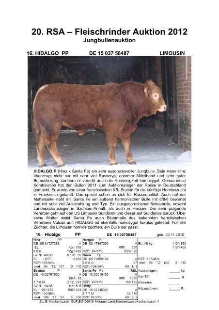 20. RSA ? Fleischrinder Auktion 2012 - Rinderzuchtverband ...
