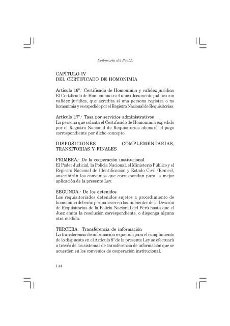 Informe Defensorial derechos libertad.pmd - Biblioteca Virtual de la ...