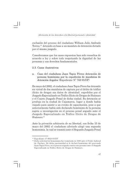 Informe Defensorial derechos libertad.pmd - Biblioteca Virtual de la ...