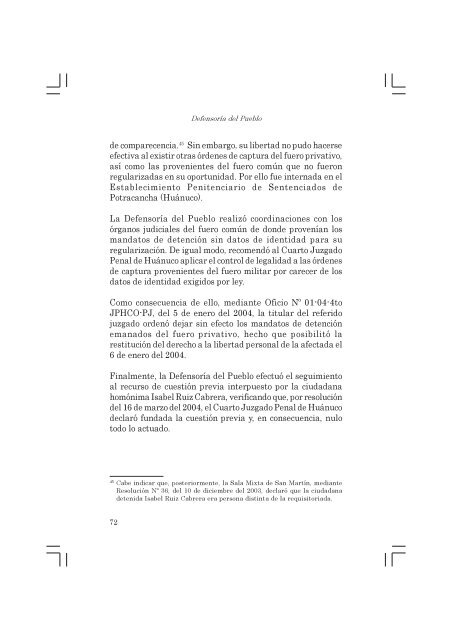 Informe Defensorial derechos libertad.pmd - Biblioteca Virtual de la ...