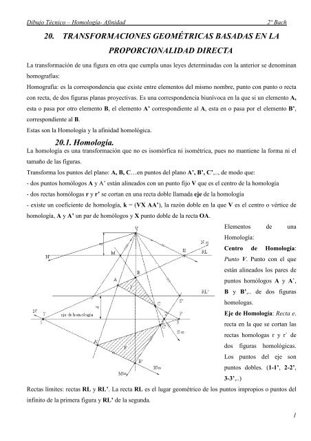 Transfor.geométricas. Homologia afinidad