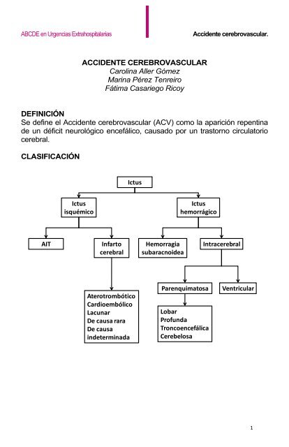 ACCIDENTE CEREBROVASCULAR Carolina Aller Gómez Marina ...