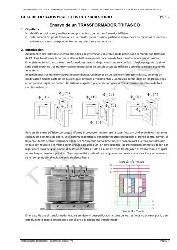 Ensayo de un TRANSFORMADOR TRIFASICO - Departamento de ...