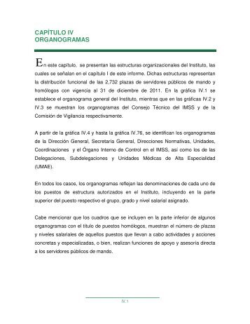 Capítulo IV. Organigramas - IMSS