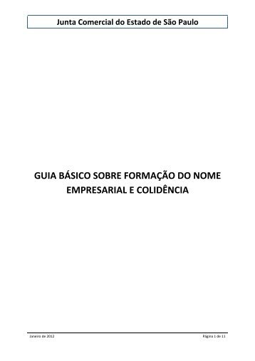 guia básico sobre formação do nome empresarial e ... - Jucesp