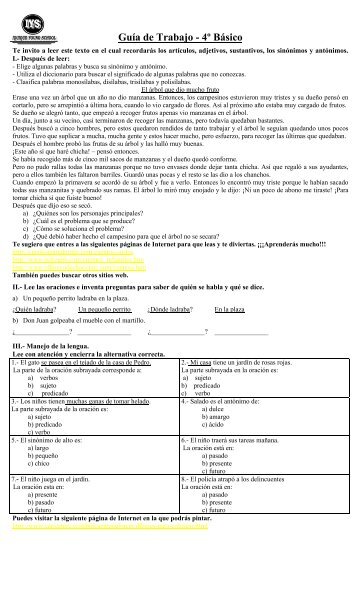 Guía de Trabajo - 4º Básico - Codesin