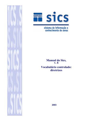 Manual do SICS, v. 6 : Vocabulário controlado : diretrizes