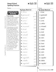 Home/School Spelling Practice 1. lone 2. guessed 3 ... - Zaner-Bloser