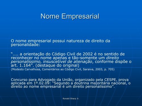 Nome Empresarial - Jucerja