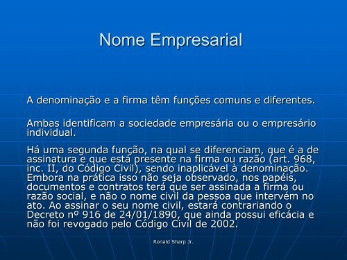 Nome Empresarial - Jucerja