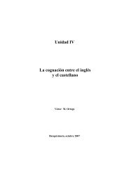 Unidad IV La cognación entre el inglés y el castellano - APUNEXPO