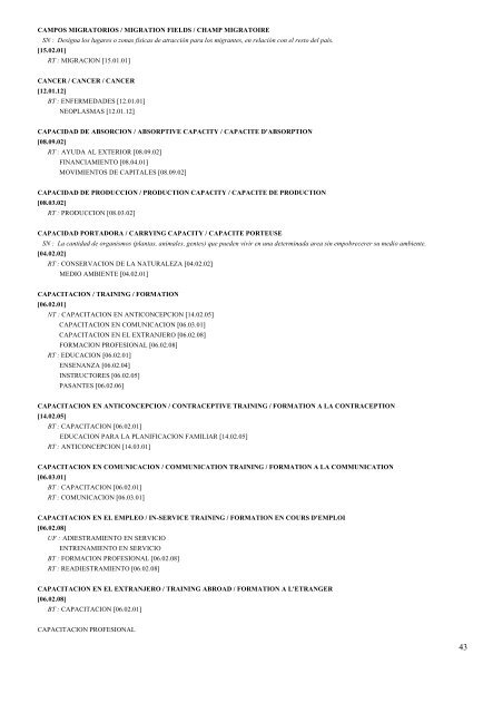 Tesauro Multilingüe sobre Población - CICRED