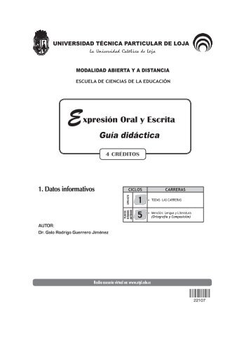 xpresión Oral y Escrita - Universidad Técnica Particular de Loja