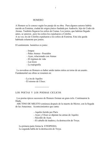 HOMERO A Homero se lo conoce según los pasaje ... - EveryOneWeb