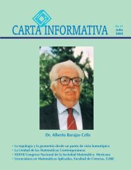 Carta Informativa, No. 41, Julio 2004 - Sociedad Matemática Mexicana