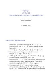 Topologia I Wykład 13 Homotopia i topologia płaszczyzny ...