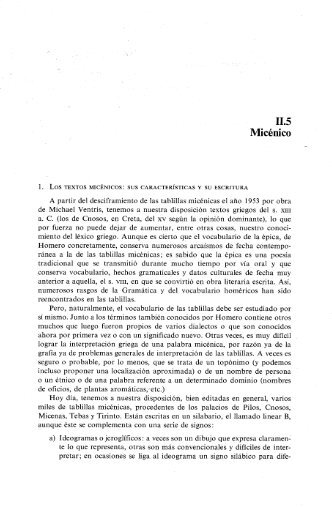 II.5 Micénico - Diccionario Griego–Español