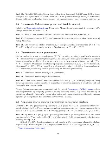 0.0 Topologia Algebraiczna I - pomocnik studenta, Rozdziały 1-7