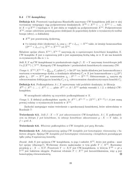 0.0 Topologia Algebraiczna I - pomocnik studenta, Rozdziały 1-7