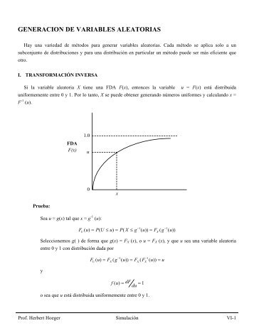 Generación de Variables Aleatorias (pdf) - Web del Profesor