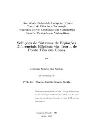 Soluções de Sistemas de Equações Diferenciais Elípticas ... - UFCG