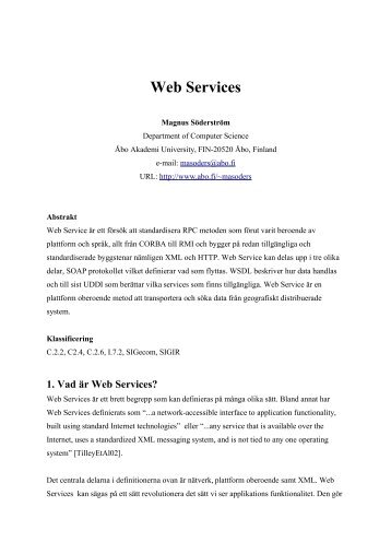 Web Services - Åbo Akademi