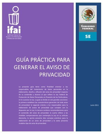 Guía práctica para generar el aviso de privacidad - Ifai