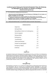 Lesefassung der Straßenbaubeitragssatzung Broderstorf - Amt Carbäk